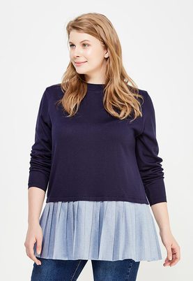 LOST INK PLUS  2 IN 1 JUMPER WITH PLEATED DENIM HEM